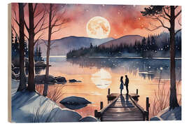 Wood print Romantic Landscape