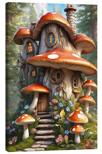 Canvastavla Fairy tale mushroom house