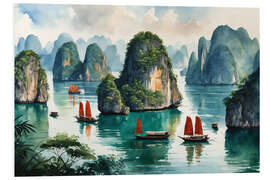 Foam board print Halong Bay In Vietnam