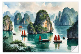 Sticker mural Halong Bay In Vietnam