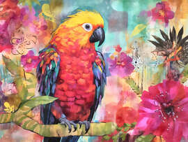 Magnettafel Papageienparadies