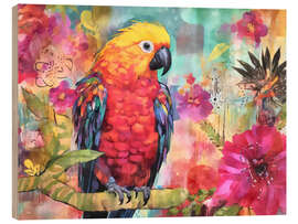 Stampa su legno Parrots Paradise