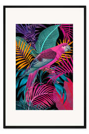 Gerahmter Kunstdruck Ekstatischer Dschungelpapagei