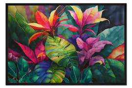 Gerahmter Kunstdruck Tropische Blumen