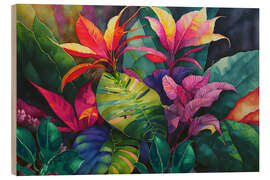 Quadro de madeira Tropical Flowers