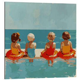 Magnettafel Glückliche Zeiten im Pool