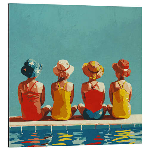 Aluminium print Girls in the Pool