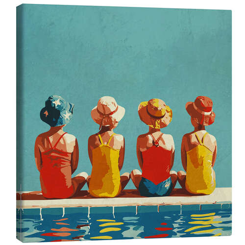 Canvastavla Girls in the Pool