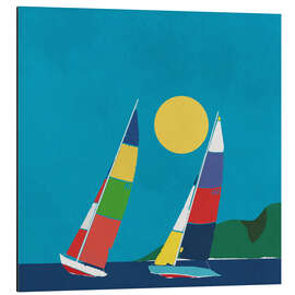 Magnettafel Segeln unterhalb der Küste