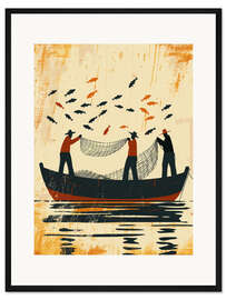 Gerahmter Kunstdruck Fischerei