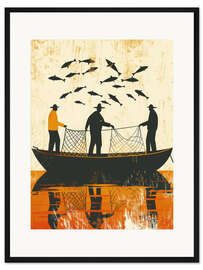 Gerahmter Kunstdruck Fischer