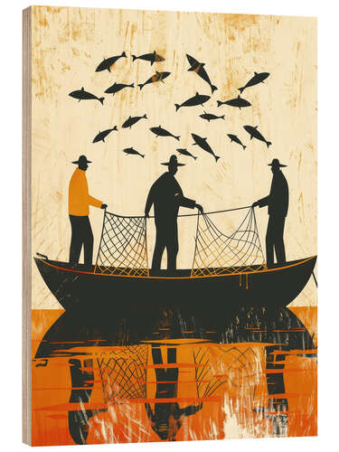 Wood print Fishermen