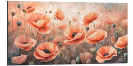 Aluminium print Delicate Poppies in the Field