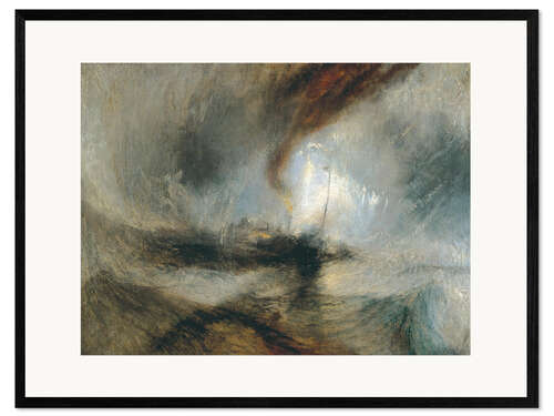 Inramat konsttryck Snow Storm, Steam Boat off a Harbour's Mouth