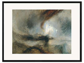 Inramat konsttryck Snow Storm, Steam Boat off a Harbour's Mouth
