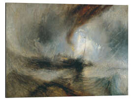 Magnettafel Schneesturm, Dampfschiff vor einer Hafenmündung