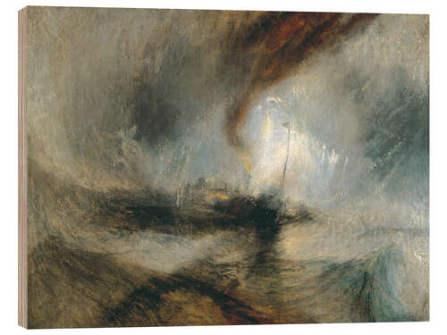 Wood print Snow Storm, Steam Boat off a Harbour's Mouth