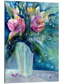 Magnettafel Blumenbouquet mit rosa Lilien