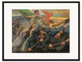 Gerahmter Kunstdruck Trient und Triest, der Angriff der Bersaglieri