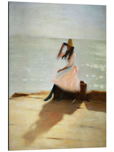 Aluminium print Young Girl on the Beach, Philip Wilson Steer