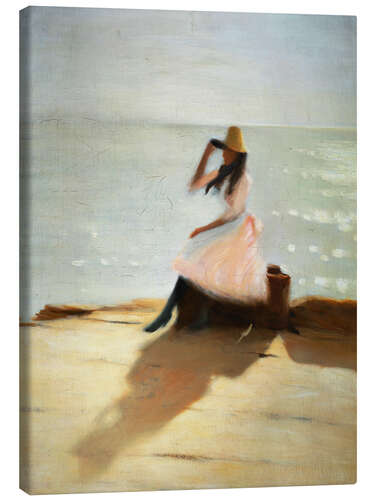 Leinwandbild Junges Mädchen am Strand, Philip Wilson Steer