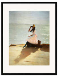 Impresión de arte enmarcada Young Girl on the Beach, Philip Wilson Steer
