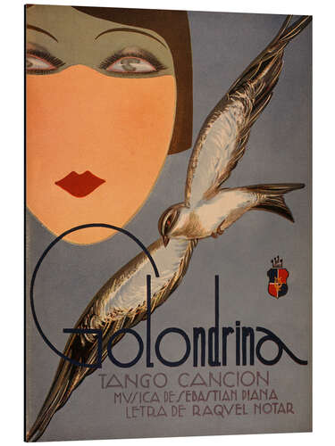 Aluminium print Golondrina, Tango Cancion, Buenos Aires 1930