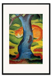 Gerahmter Kunstdruck Katze hinter einem Baum, 1911