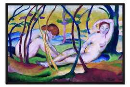 Gerahmter Kunstdruck Akte unter Bäumen, 1911