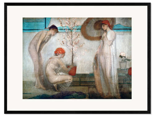 Impression artistique encadrée Three Figures: Pink and Grey