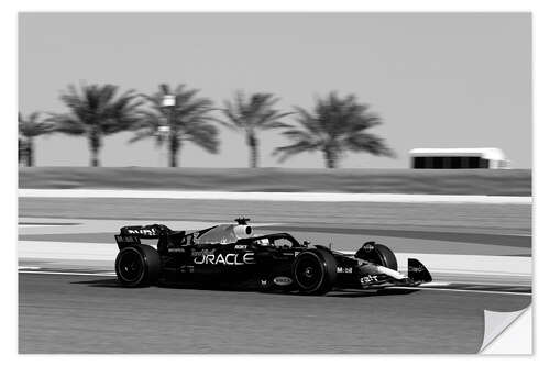 Selvklæbende plakat Max Verstappen, Red Bull Racing RB19, Bahrain GP II