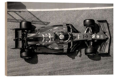 Wood print Charles Leclerc, Ferrari SF21, from above II