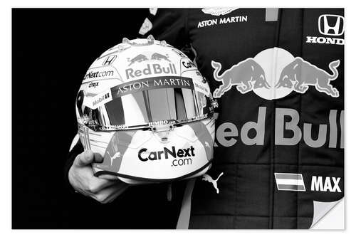 Selvklebende plakat Max Verstappen's helmet, Red Bull Racing II