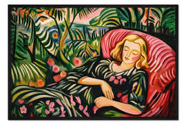 Gerahmter Kunstdruck Träumende Gärtnerin