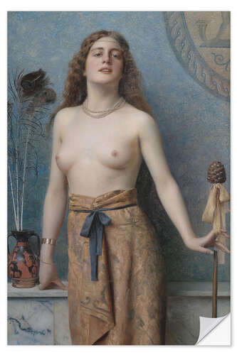 Naklejka na ścianę Young Bacchante With Thrysos Staff, 1899