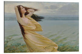 Aluminium print Young Woman by the Water