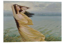 Foam board print Young Woman by the Water