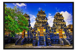 Gerahmter Kunstdruck Hindu Temple in Batu Bolong, Bali, Indonesien