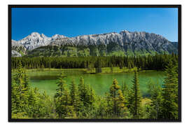 Gerahmter Kunstdruck Landschaft am Spillway Lake, Kananaskis Country, Kanada