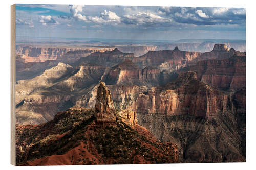 Tableau en bois North Rim canyon formations, Grand Canyon, Arizona