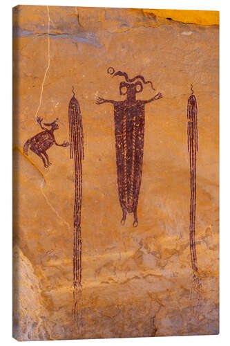 Canvas print Head of Sinbad Panel pictographs in San Rafael, Utah, USA