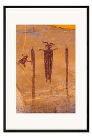 Gerahmter Kunstdruck Kopf von Sindbad Piktogramme in San Rafael, Utah, USA