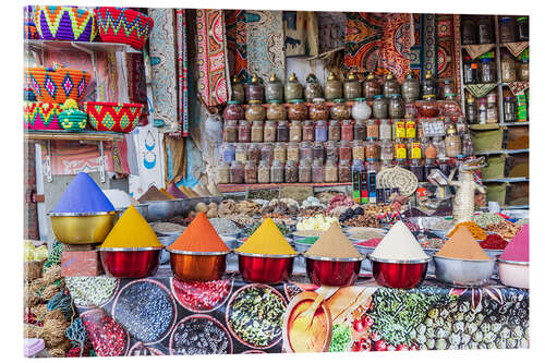 Acrylic print Spices for sale at a shop, Luxor, Egypt