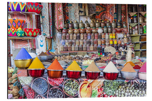 Aluminiumsbilde Spices for sale at a shop, Luxor, Egypt