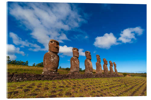 Acrylic print Moai statues of Ahu Akivi, Rapa Nui, Easter Island