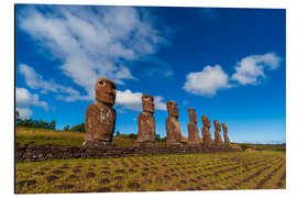 Aluminium print Moai statues of Ahu Akivi, Rapa Nui, Easter Island