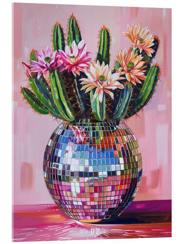 Acrylic print Cactus in Disco ball