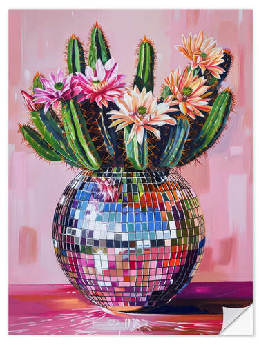 Sticker mural Cactus in Disco ball