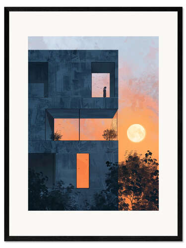 Impressão artística com moldura Summer Urban Sunset