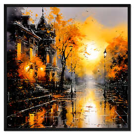 Gerahmter Kunstdruck Abstrakte Berliner Straße